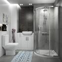 Product image for Oliver Shower Suite 800 Fitted Ensuite Furniture Vanity Unit & Storage with Toilet and 900 Quadrant Shower Cubicle