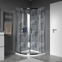 Chrome quadrant shower cubicle