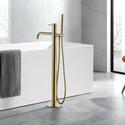 JTP Vos Brushed Gold Floor Standing Shower Bath Mixer Tap with Handset