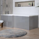 Angled Side View of Grove Grey MDF Core Bath Panels