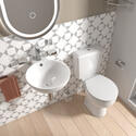 Product Image for Tesla Wall Hung Basin and Toilet Set with Chrome Tap
