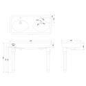 Dimensions Drawing for Burlington Large Twin Sink