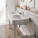 Lifestyle Image for Ceramic Double Basin with Console Legs