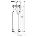 Line drawing with dimensions for Swadling Freestanding Bath Shower Tap 2