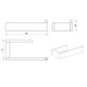 Extra Product Image For Slade Chrome Toilet Roll Wall Holder Drawing 1