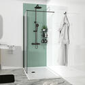 Product Image of Radiant Black 1300 frameless Shower Enclosure for Recess