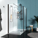 Extra Product Image For Radiant Black Hinged Walkin Recess Shower Enclosure 2