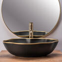 Fulton Black Countertop Sink with Gold Edge