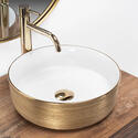 Remy White and Gold Countertop Basin
