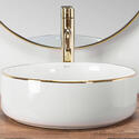 Image for REA Remy White Countertop Basin with Gold Edge