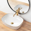 Image for REA Kelsey White Countertop Basin with Gold Edge