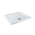 Stone Resin Square Tray 800 x 800 with Optional Chrome Waste