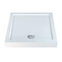 Stone Resin Square Easy Plumb Tray 800 x 800 with Optional Chrome Waste