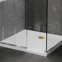 Stone Resin Square Easy Plumb Tray 800 x 800 with Optional Gold Waste