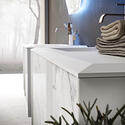 baden haus bellagio 1060 white stone vanity unit (left hand basin)