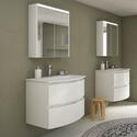Side View of White Vague 690mm Vanity Unit by Baden Haus
