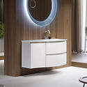 baden haus vague 1030 white gloss vanity unit: right hand basin, 2 drawers, handleless