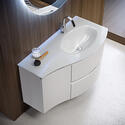 baden haus vague 1030 white gloss vanity unit: right hand basin, 2 drawers, handleless