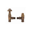 westminster thermostatic radiator valve, ant brass, angled
