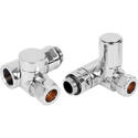 dual fuel corner radiator valves for elemants in chrome