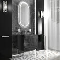 elvia 600 black vanity unit black sink chrome handles