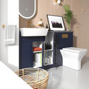 oliver 1500 navy blue combination vanity and toilet set gold