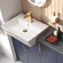oliver 1500 navy blue combination vanity and toilet set gold