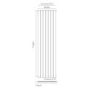 padish vertical single white designer radiator