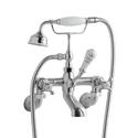 bayswater victrion brushed chrome crosshead wall mounted bath shower mixer tap