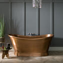bc designs 1700 copper boat bath with inner antique copper & outer antique copper