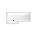 bc designs solidblue 1500 white l-shape bath lh