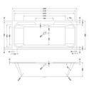 Line Drawing with Dimensions for Ascott Classical 1800 x 800 Large Double Ended Bath