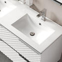 elvia 1200 White Vanity Unit white sink chrome handles