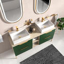 Alani 1500 Green Double Vanity Rectangular Sink