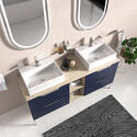 Alani 1500 Navy Blue Double Vanity Rectangular Sink