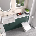 oliver chrome 1400 matt green vanity and toilet package
