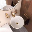tesla petite bath suite basin toilet gold
