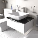 jivana small bath suite 600 white sink cabinet wc toilet chrome