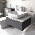 jivana small bath suite 600 grey sink cabinet wc toilet chrome
