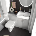 oliver dove grey 1100 fitted furniture small bath suite chrome handles