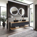 pelipal pcon select ii 1520mm vanity unit with double black countertop basin & countertop