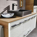 pelipal leonardo 1740mm vanity unit with sit-on basin, worktop & black handles | basin options