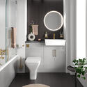 oliver dove grey 1100 fitted furniture small bath suite gold handles