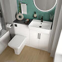 oliver white 1100 fitted furniture small bath suite black handles