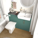 oliver green 1100 fitted furniture small bath suite chrome handles