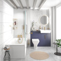 oliver navy blue 1100 fitted furniture small bath suite gold handles