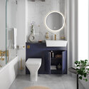 oliver navy blue 1100 fitted furniture small bath suite gold handles
