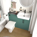oliver green 1100 fitted furniture small bath suite black handles