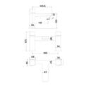 Technical Drawing show dimensions for Muro Black Bath Filler Tap