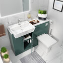 oliver green 1100 toilet and sink cabinet fitted furniture unit chrome